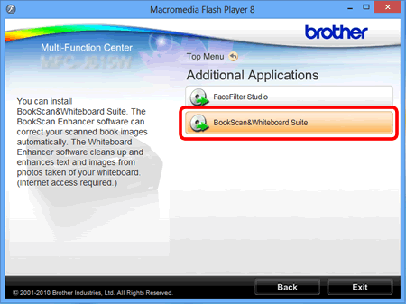 Install BookScan & Whiteboard Suite onto Windows 10. | Brother