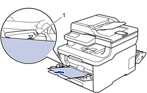 Load paper with the printing surface face up in the MP tray