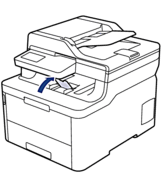 Lift the support flap to prevent paper from sliding off the face down output tray