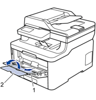 Pull out the MP tray support and unfold the flap