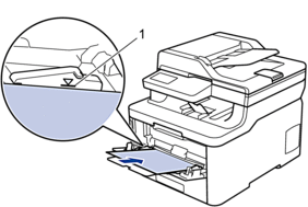 Load paper with the printing surface face up in the MP tray