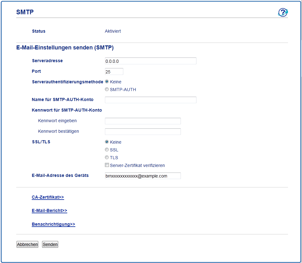 Sicheres Senden Von E Mails Mit Ssl Tls Brother