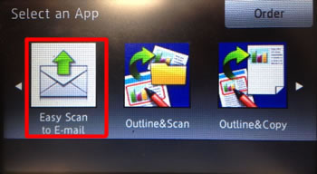 Selecteer eenvoudig scannen naar e-mail