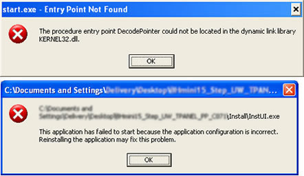Cuando instalo el controlador aparecen en mi PC (Windows XP) algunos  mensajes de error (por ejemlpo ".NET Framework Initialization Error") |  Brother