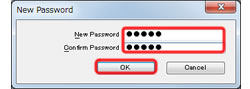 five digit password and ok