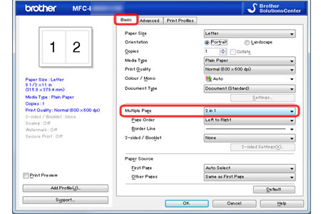 basic print setting