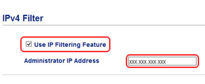 IPv4 filter settings
