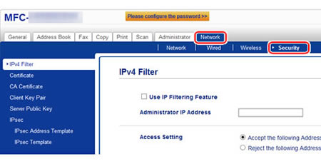 Security IPv4 filter