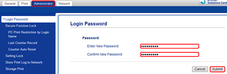 password setting