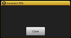 Incorrect PIN