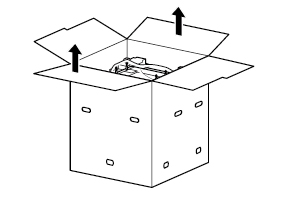 Remove the outer carton from the Tower Tray Unit from the box bottom.