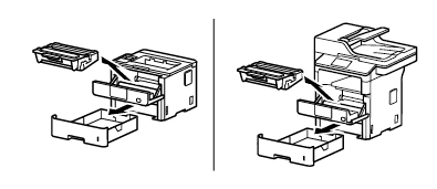 Take out the Paper Tray and toner cartridge and drum unit assembly from the machine.