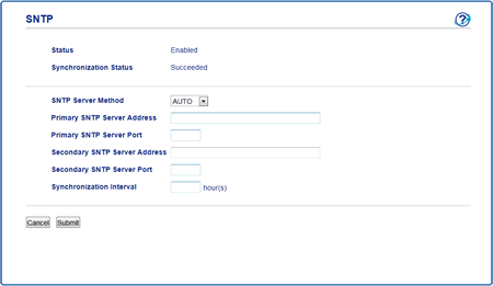 Configure the SNTP Protocol Using Web Based Management |Brother