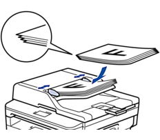 Stagger the pages of your document and load it face up and top edge first, into the ADF