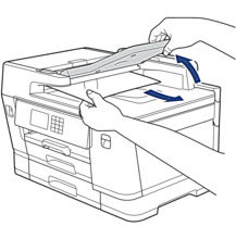 Soulevez le support documents du chargeur automatique de documents et retirez le papier coincé.