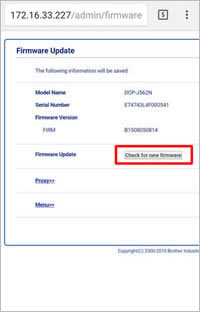 Check for new firmware