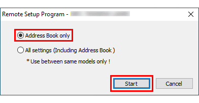 Select the Address Book Only radio button, and then click Start
