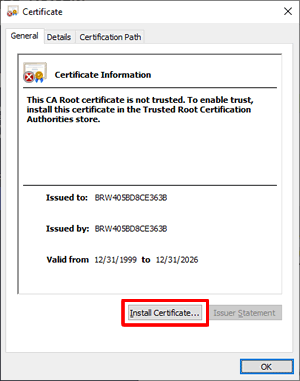 Install Certificate