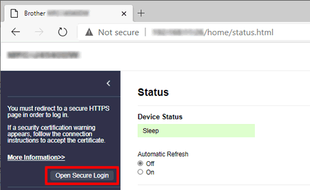 Öffnen Sie Secure Login