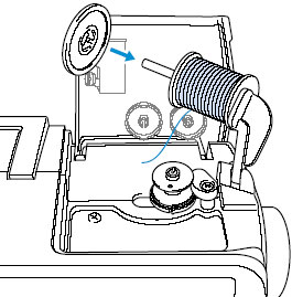 Slide the spool cap onto the bobbin thread spool pin.