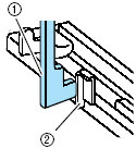 A alavanca para casas de botão deverá ser posicionada atrás do suporte do calcador para casas de botão.