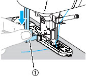 Pull down the buttonhole lever as far as possible.