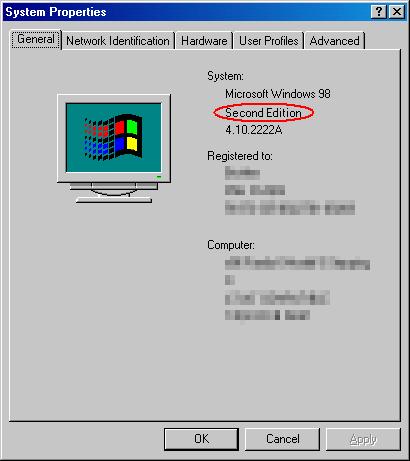 Windows xp 98에 등록된 변경 방법