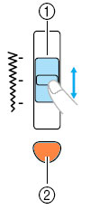 Stitch width adjustment button