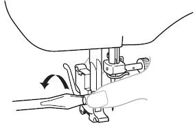 Loosen the presser-foot screw and the needle clamp screw 