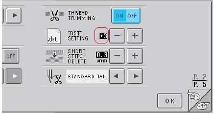 Check the numerical value in the number of jump codes on the embroidery machine of the PR series.