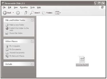 Copy the pattern data to Removable Disk.