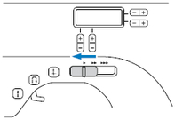 将缝制速度控制器滑回到原始位置（对于配有缝制速度控制器的型号）。