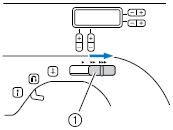 Slide the sewing speed controller to the right