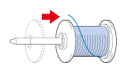 Slide the spool cap onto the spool pin