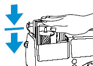 Inserting the cassette partway and pausing before fully inserting it