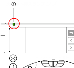 Check that the thread cassette indicator is lit up in green.