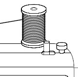 Place the thread spool on the spool pin
