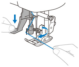 Fully lower the needle threader lever.