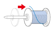 Slide the spool cap onto the spool pin