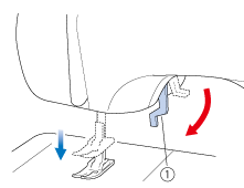 Abaissez le levier du pied-de-biche