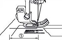 Pass the end of the thread through the presser foot.