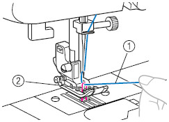 Pull on the upper thread to draw up the lower thread