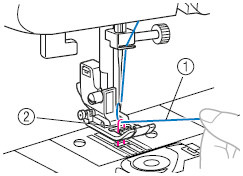 Pull on the upper thread to draw up the lower thread