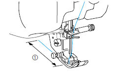 Pass the thread through the presser foot.