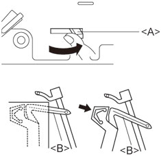 Slide the lower looper threading lever to the right.