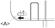 Slide the change switch <A> to the left until it is aligned to the "L" mark on the machine.