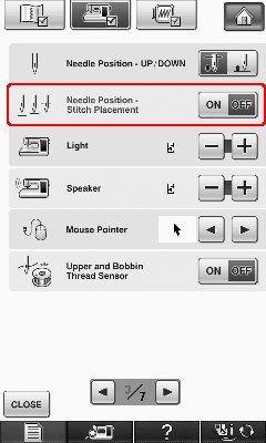 setting needle position