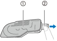Faites glisser le bouton d’ouverture du compartiment à canette et ouvrez le capot du compartiment.