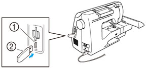 Insert the USB media into the USB port on the machine.