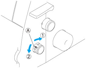 To adjust the diffrerential feed, turn the dial on the right bottom of the body.